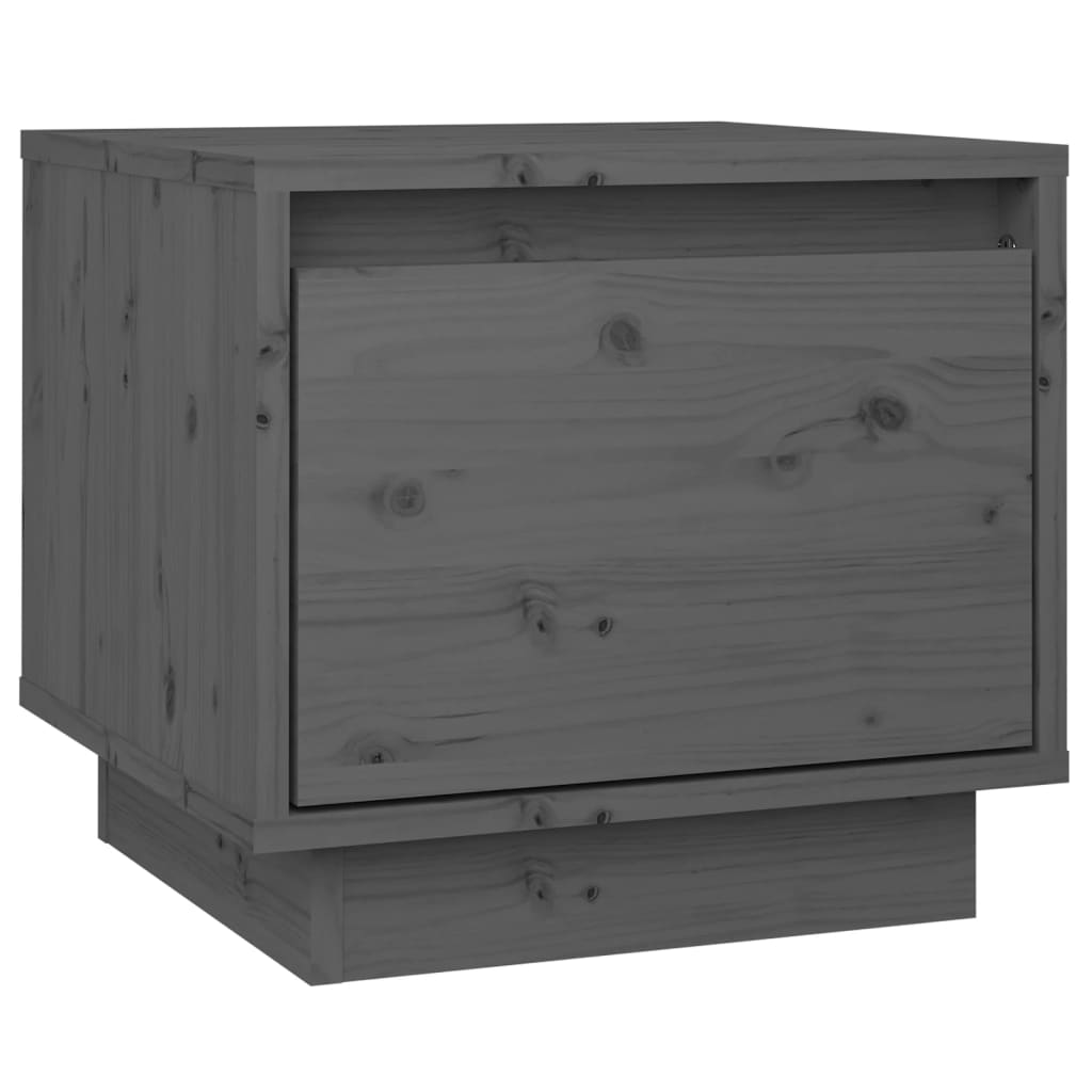 Yöpöydät 2 kpl harmaa 35x34x32 cm täysi mänty - Sisustajankoti.fi