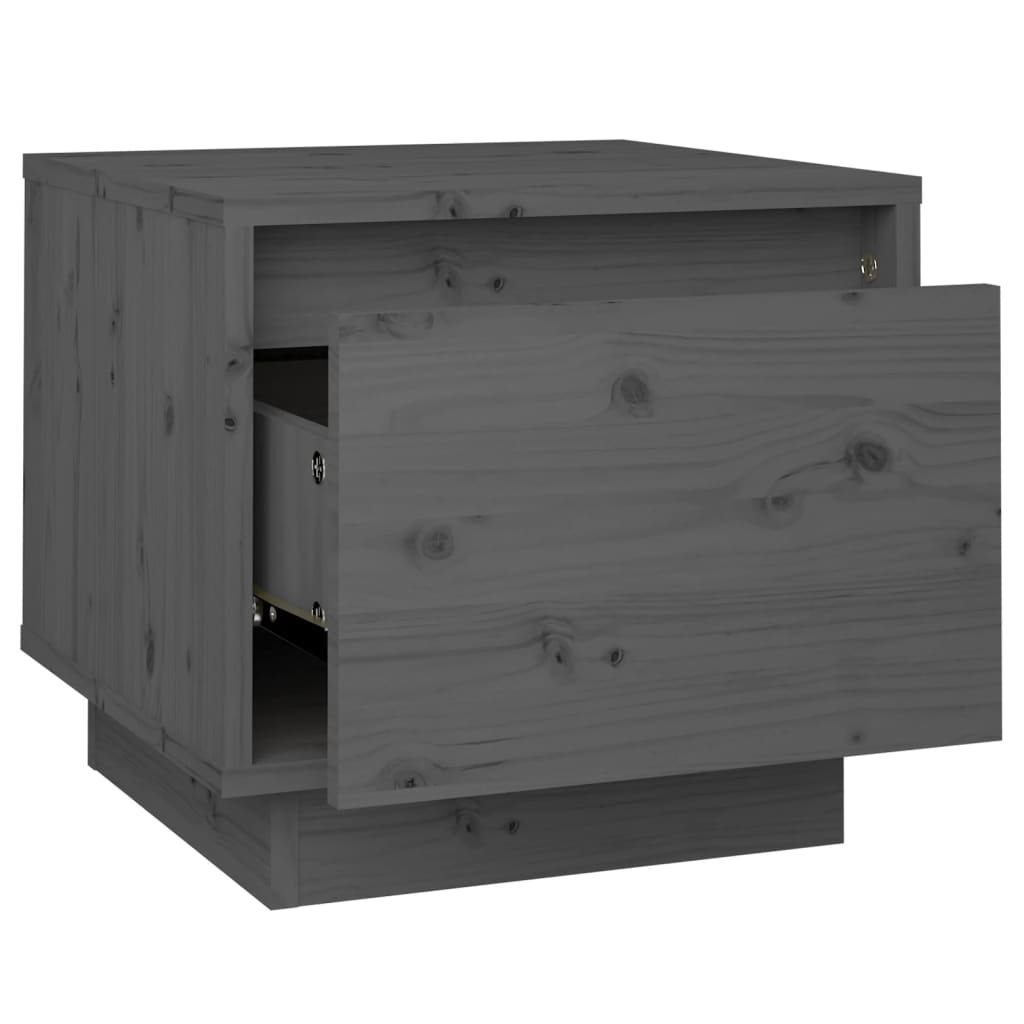 Yöpöydät 2 kpl harmaa 35x34x32 cm täysi mänty - Sisustajankoti.fi