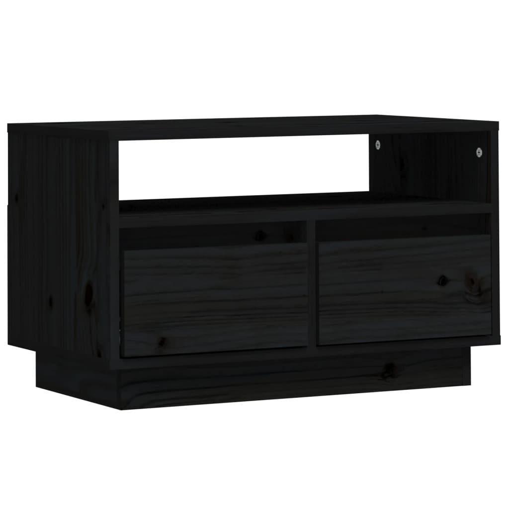 TV-taso musta 60x35x37 cm täysi mänty - Sisustajankoti.fi