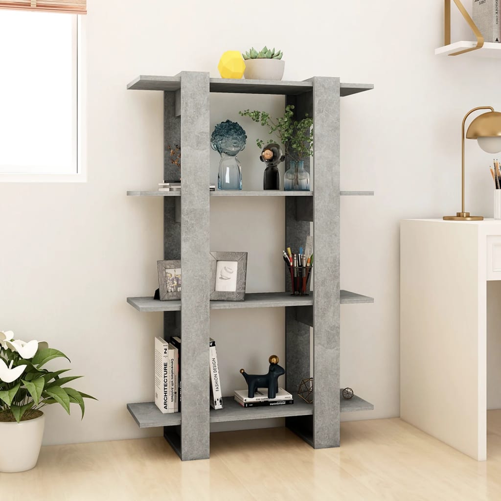 Kirjahylly/tilanjakaja betoninharmaa 80x30x123,5 cm - Sisustajankoti.fi