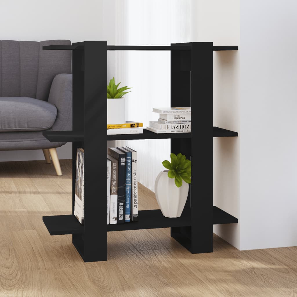 Kirjahylly/tilanjakaja musta 80x30x87 cm - Sisustajankoti.fi