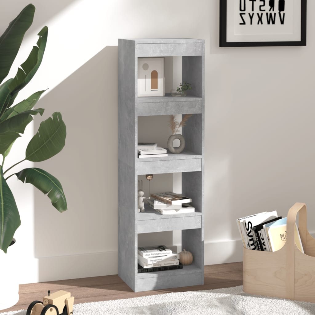 Kirjahylly/tilanjakaja betoninharmaa 40x30x135 cm - Sisustajankoti.fi