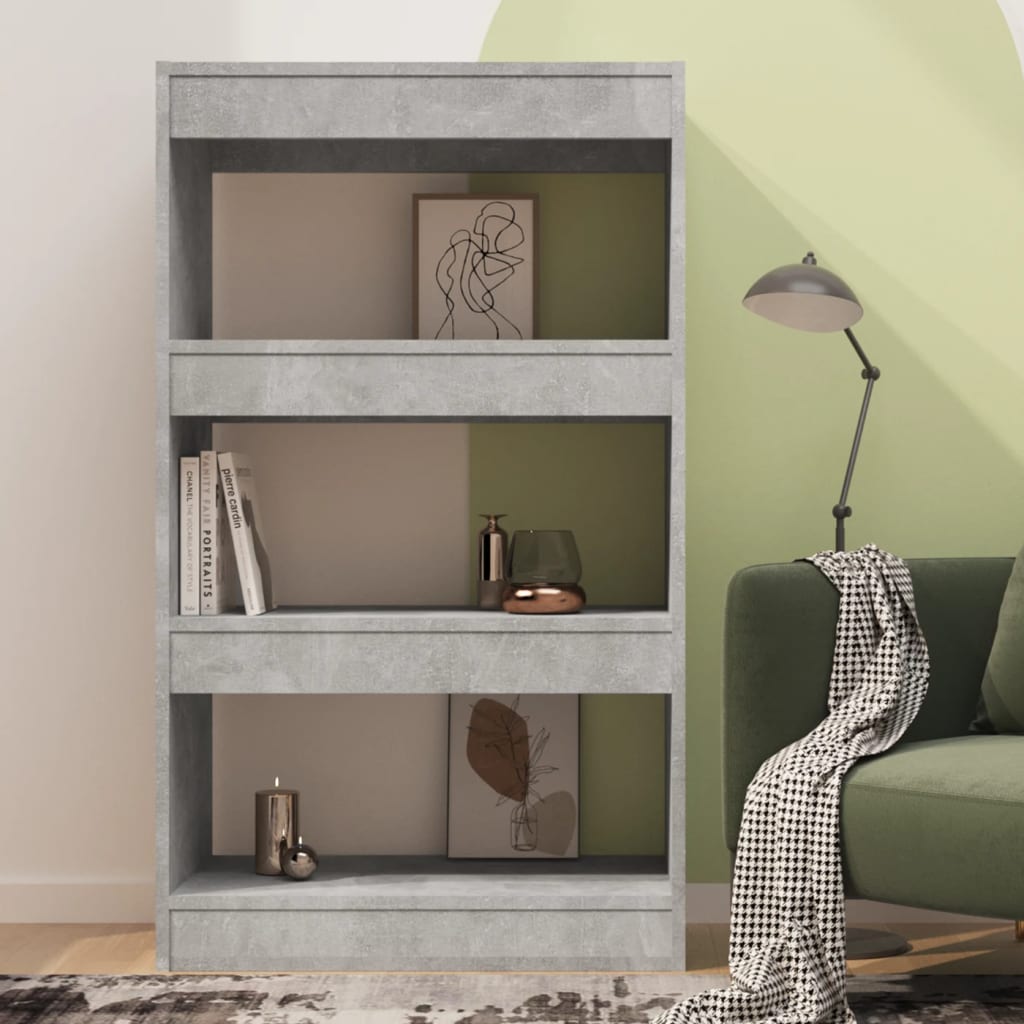 Kirjahylly/tilanjakaja betoninharmaa 60x30x103 cm - Sisustajankoti.fi