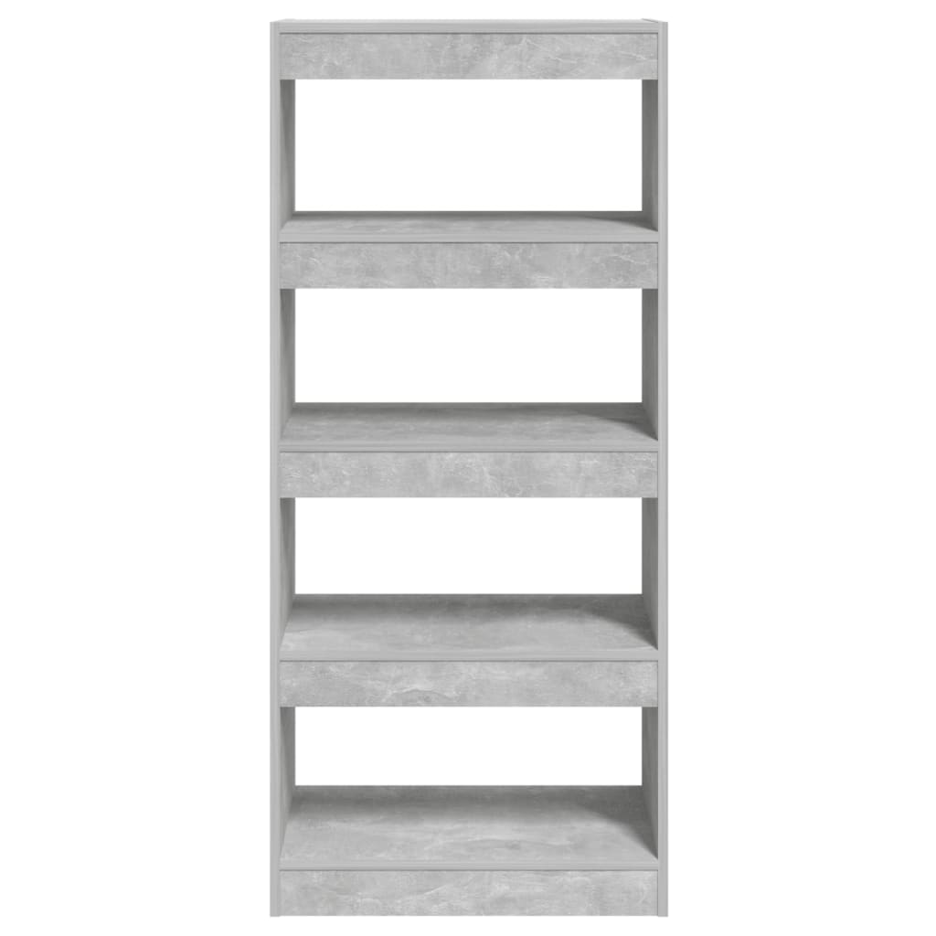 Kirjahylly/tilanjakaja betoninharmaa 60x30x135 cm tekninen puu - Sisustajankoti.fi