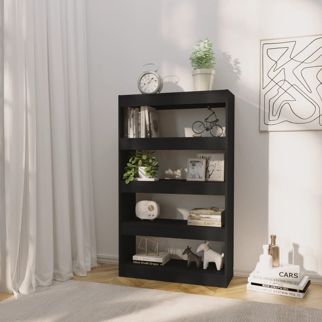 Kirjahylly/tilanjakaja musta 80x30x135 cm - Sisustajankoti.fi