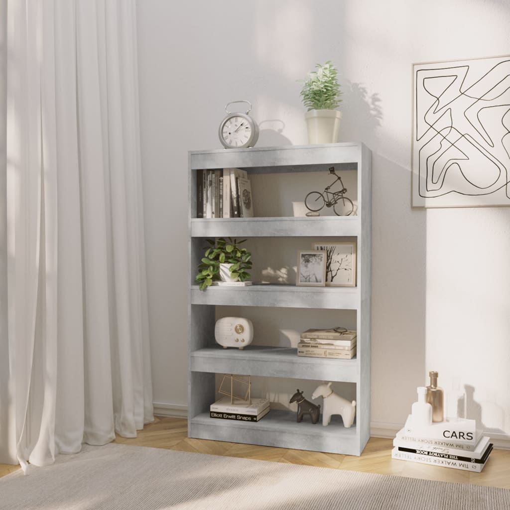 Kirjahylly/tilanjakaja betoninharmaa 80x30x135 cm - Sisustajankoti.fi