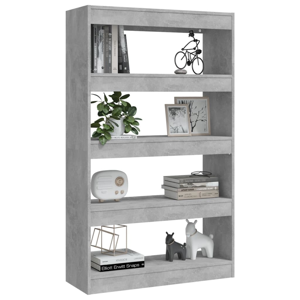 Kirjahylly/tilanjakaja betoninharmaa 80x30x135 cm - Sisustajankoti.fi