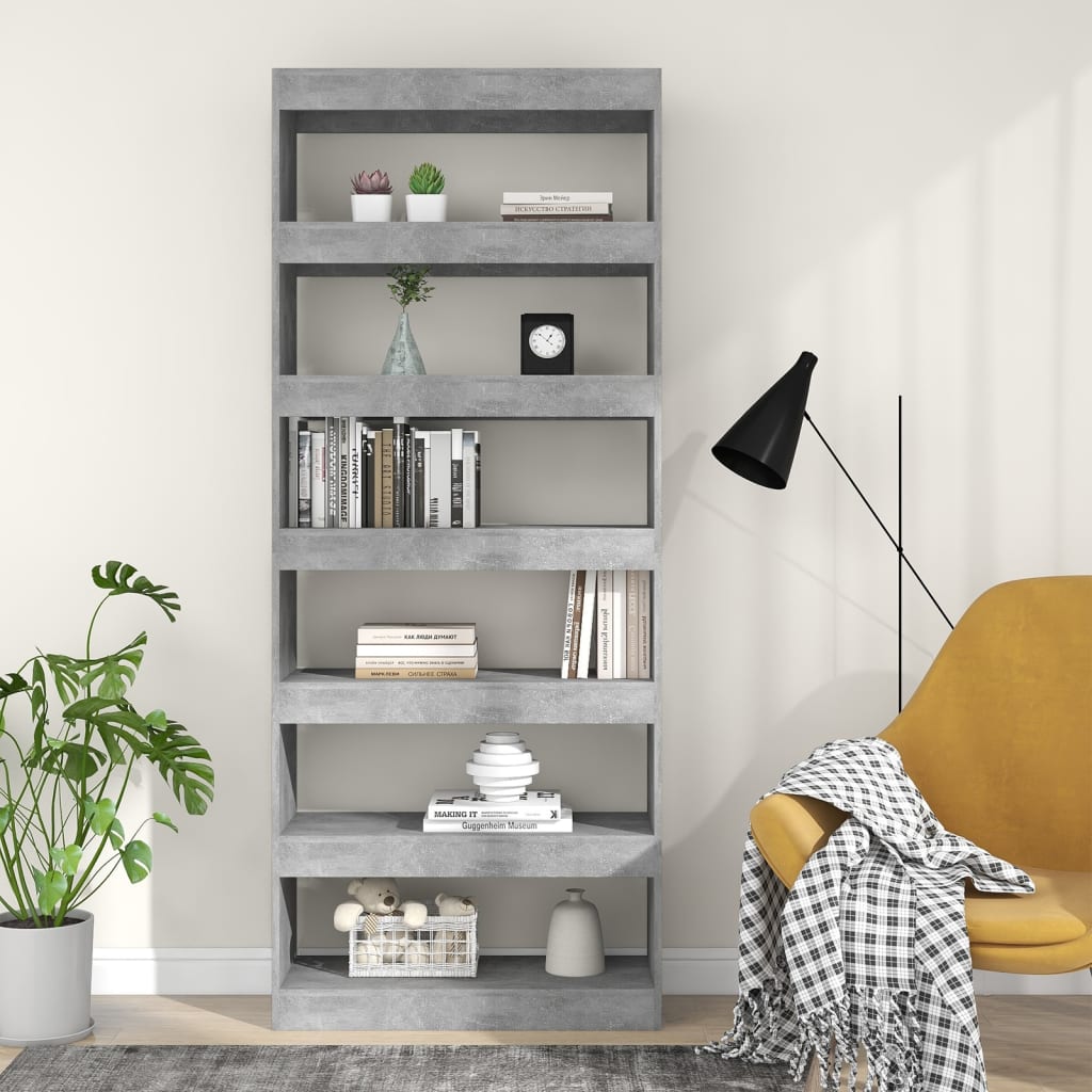 Kirjahylly/tilanjakaja betoninharmaa 80x30x198 cm - Sisustajankoti.fi