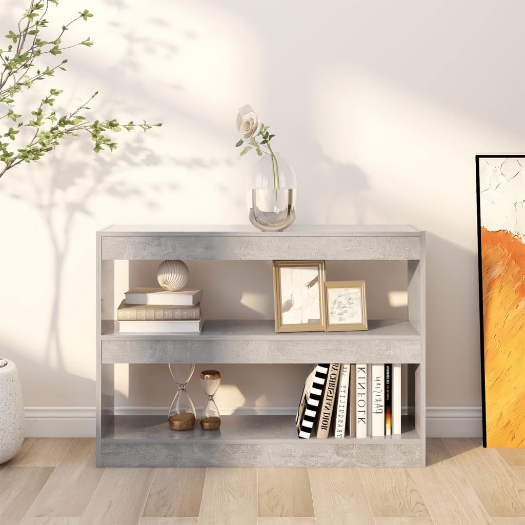Kirjahylly/tilanjakaja betoninharmaa 100x30x72 cm - Sisustajankoti.fi