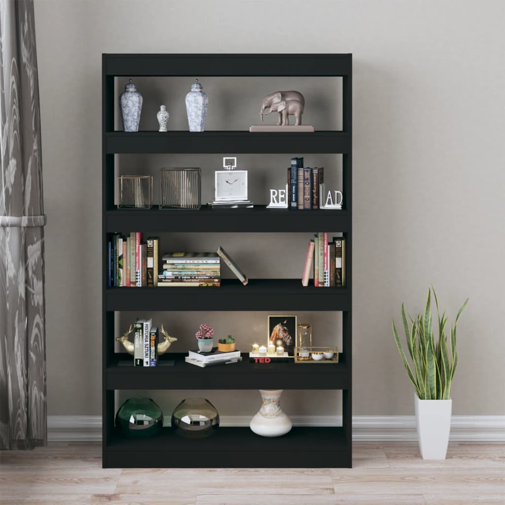 Kirjahylly/tilanjakaja musta 100x30x166 cm - Sisustajankoti.fi