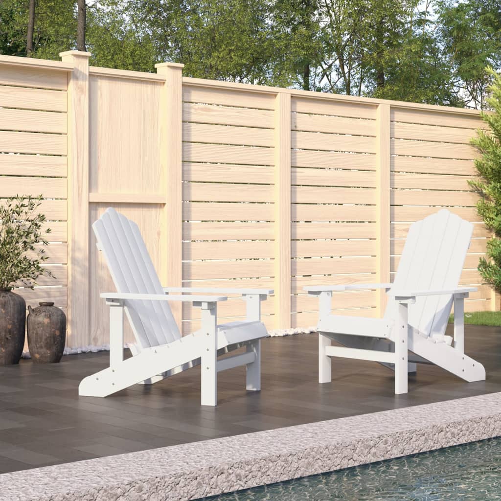Adirondack puutarhatuolit 2 kpl HDPE valkoinen - Sisustajankoti.fi