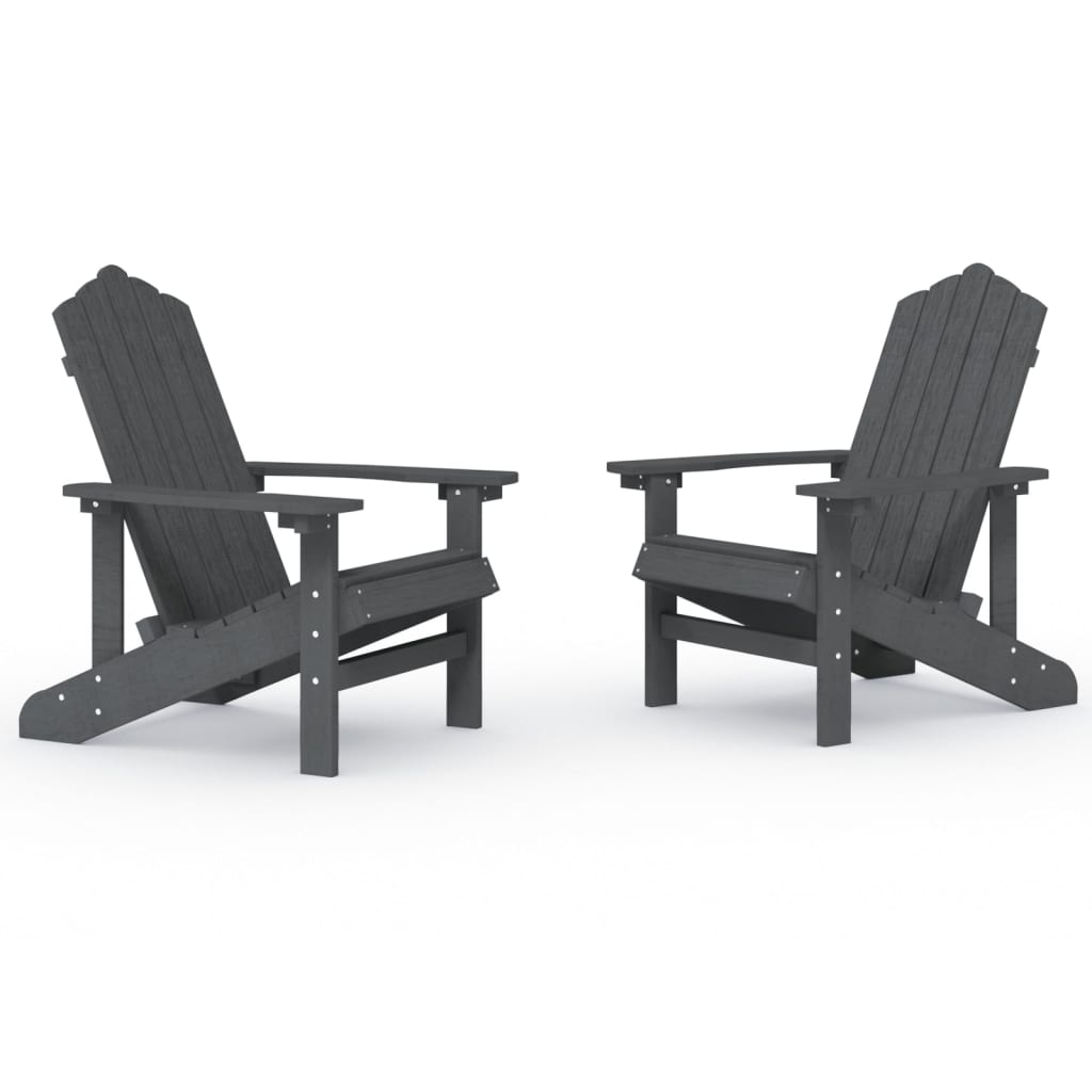 Adirondack puutarhatuolit 2 kpl HDPE antrasiitti - Sisustajankoti.fi