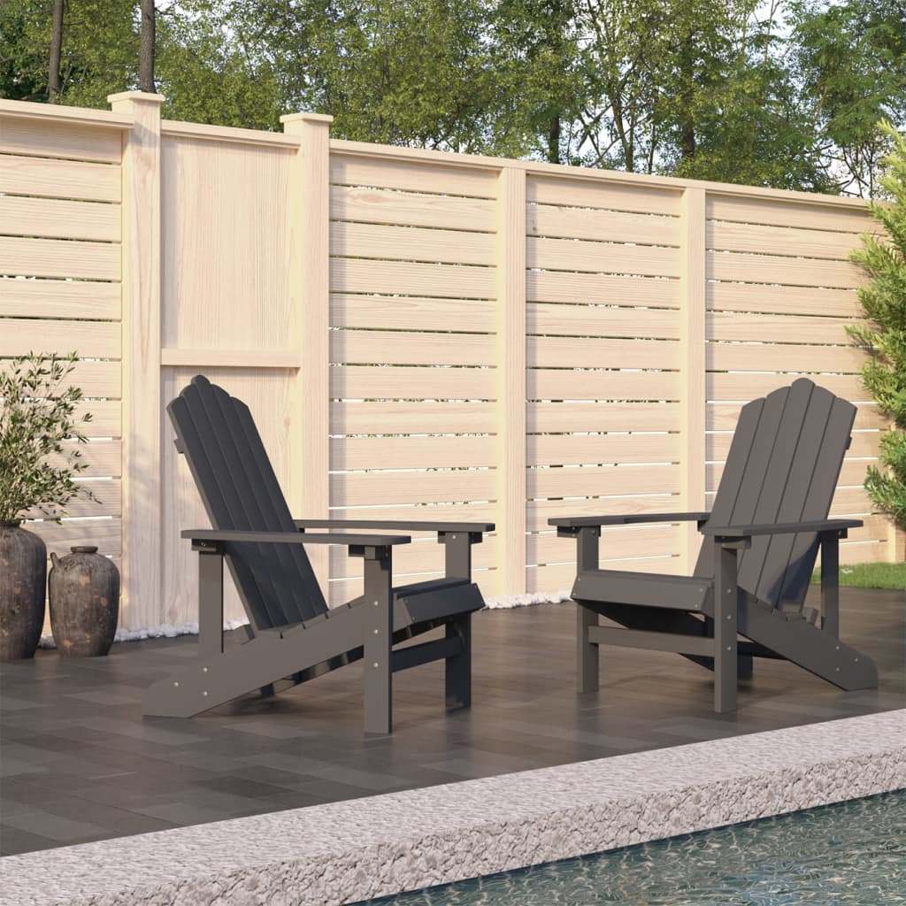 Adirondack puutarhatuolit 2 kpl HDPE antrasiitti - Sisustajankoti.fi