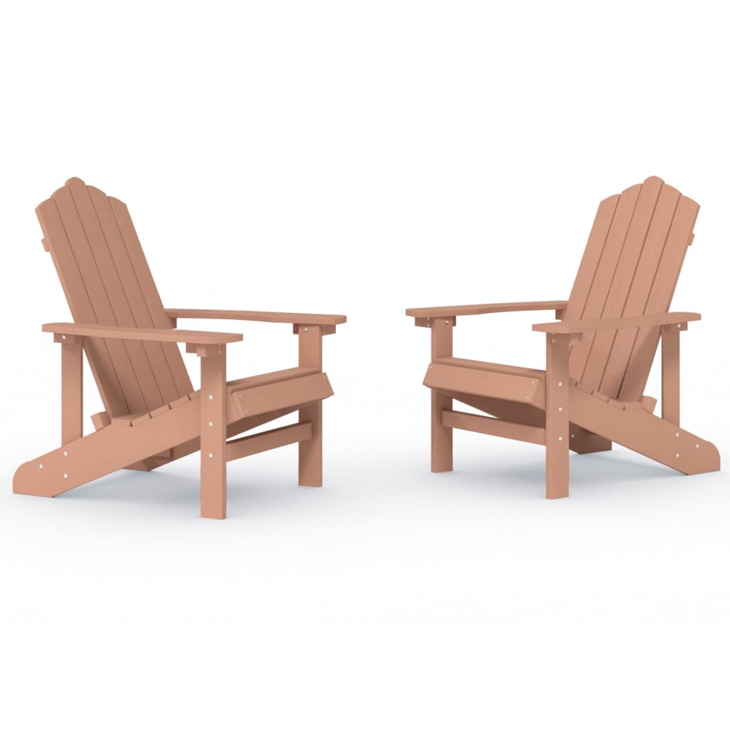 Adirondack puutarhatuolit 2 kpl HDPE ruskea - Sisustajankoti.fi