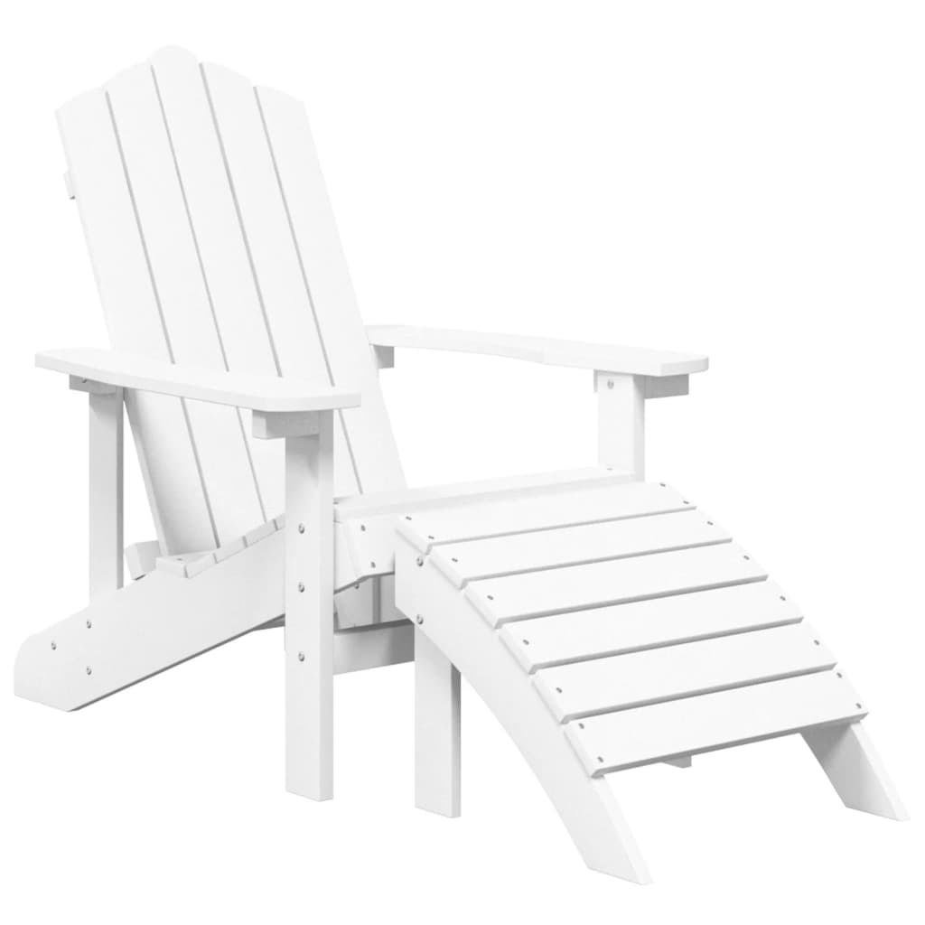 Adirondack puutarhatuolit 2 kpl jalkatuilla HDPE valkoinen - Sisustajankoti.fi