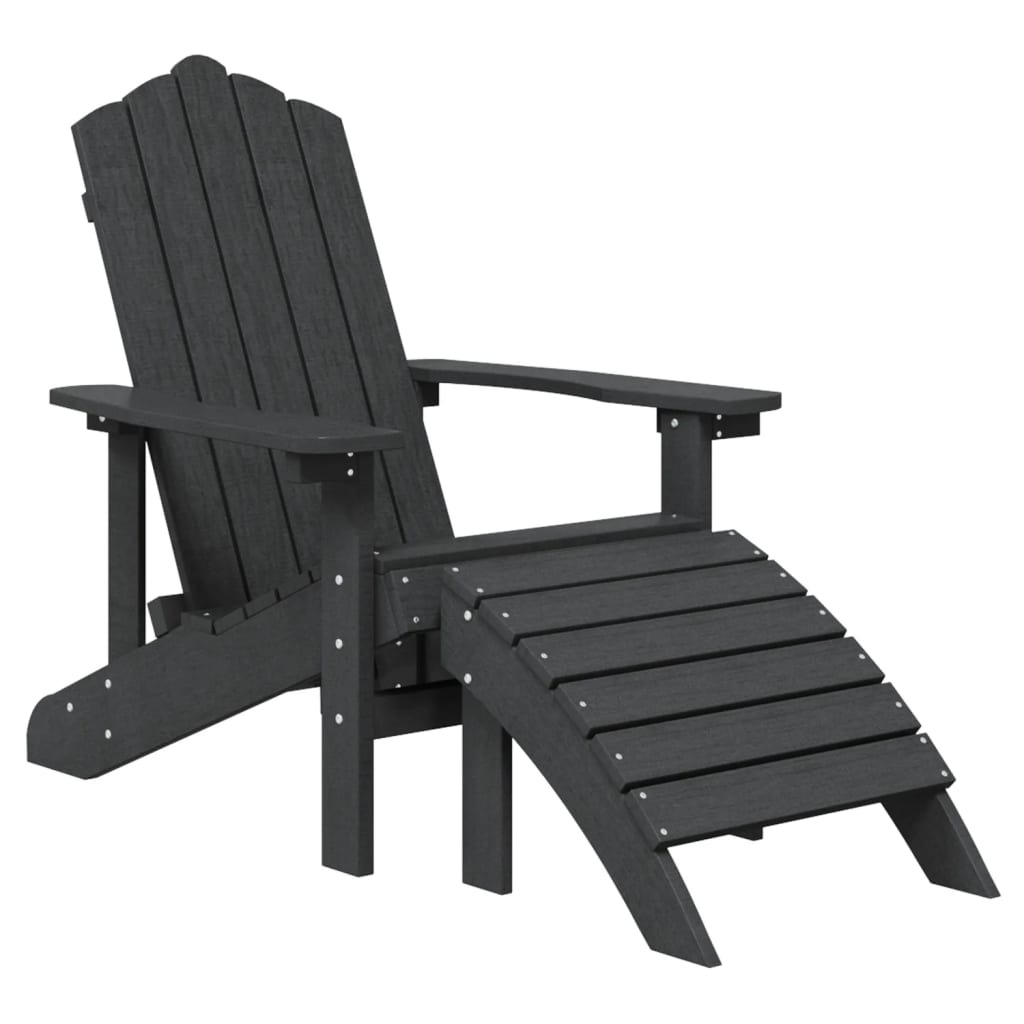 Adirondack puutarhatuolit 2 kpl jalkatuilla HDPE antrasiitti - Sisustajankoti.fi