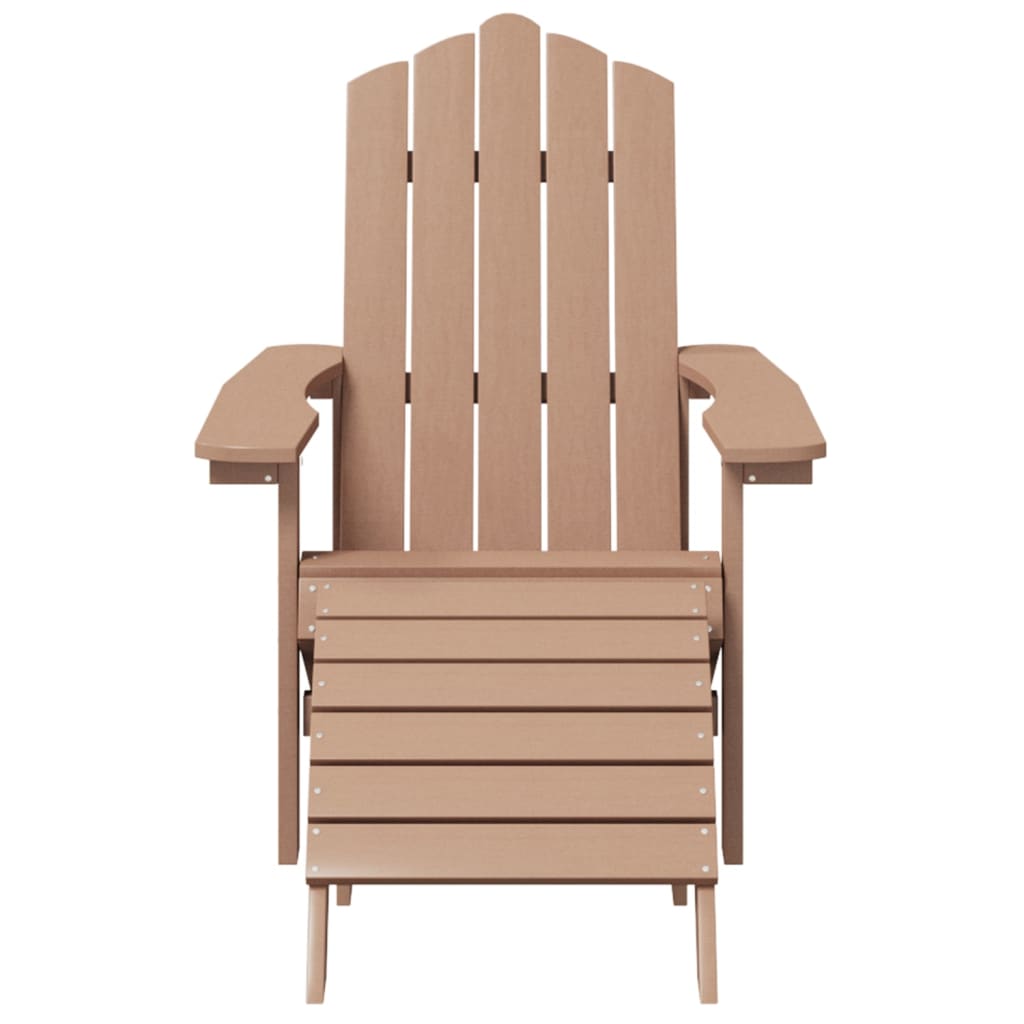 Adirondack puutarhatuolit 2 kpl jalkatuilla HDPE ruskea - Sisustajankoti.fi