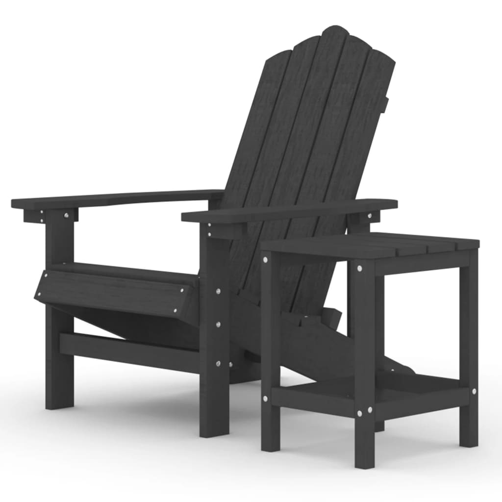 Adirondack puutarhatuoli pöydällä HDPE antrasiitti - Sisustajankoti.fi