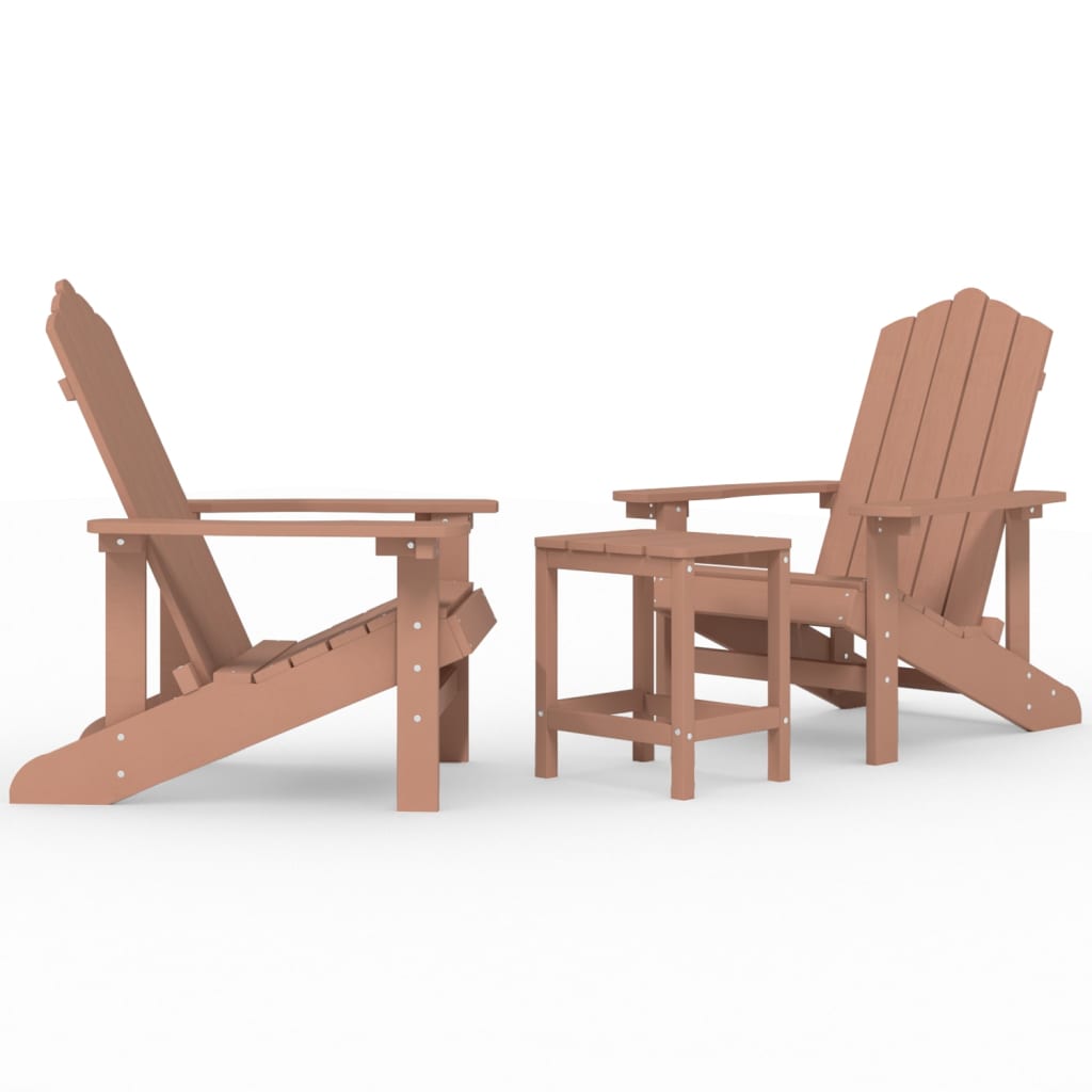 Adirondack puutarhatuolit pöydällä HDPE ruskea - Sisustajankoti.fi