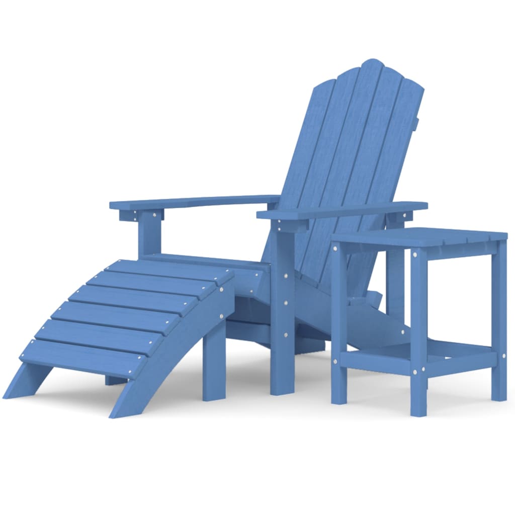 Adirondack puutarhatuoli jalkatuella/pöydällä HDPE vedensininen - Sisustajankoti.fi