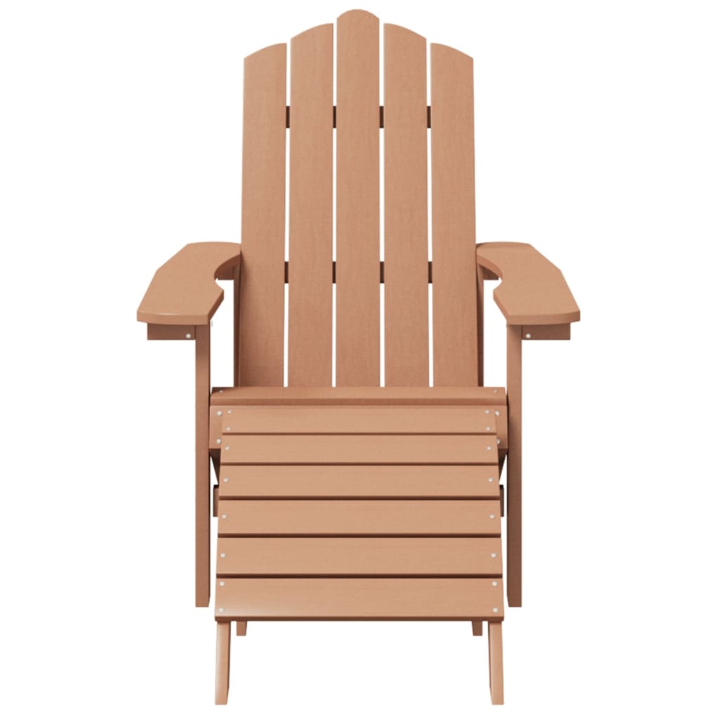 Adirondack puutarhatuolit jalkatuilla ja pöydällä HDPE ruskea - Sisustajankoti.fi
