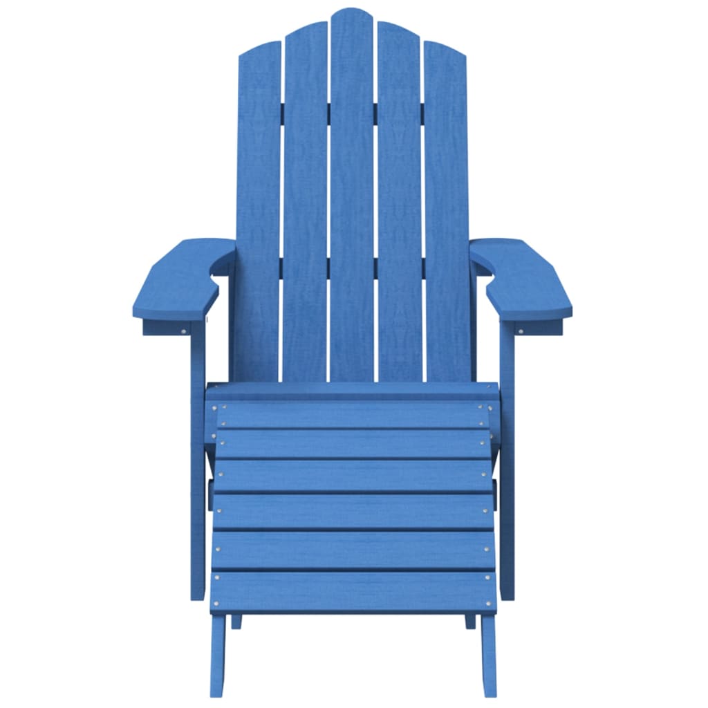 Adirondack puutarhatuolit jalkatuet ja pöytä HDPE vedensininen - Sisustajankoti.fi