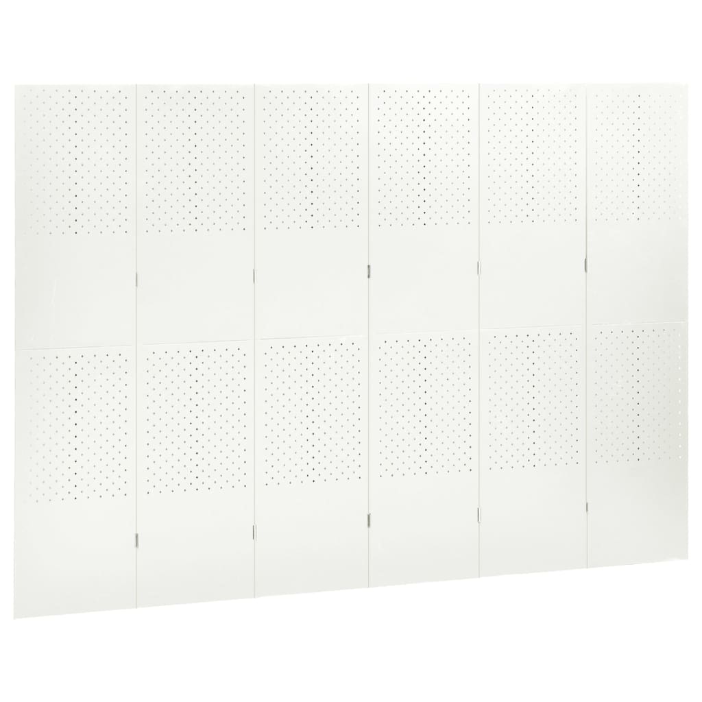 6-paneeliset tilanjakajat 2 kpl 240x180 cm valkoinen teräs - Sisustajankoti.fi
