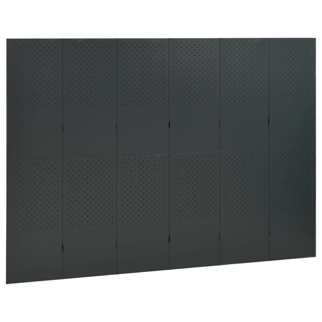6-paneeliset tilanjakajat 2 kpl 240x180 cm antrasiitti teräs - Sisustajankoti.fi