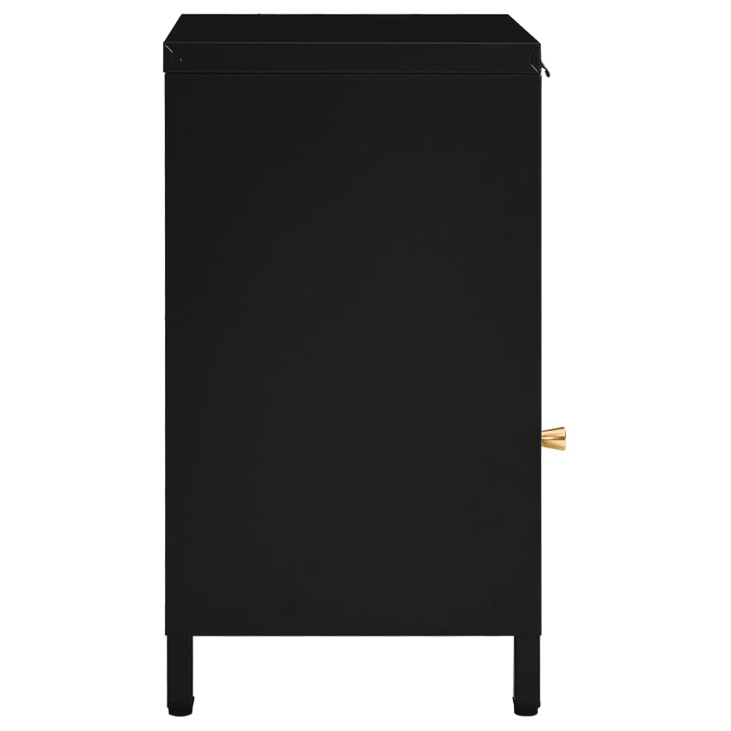 Yöpöydät 2 kpl musta 40x30x54,5 cm teräs ja lasi - Sisustajankoti.fi