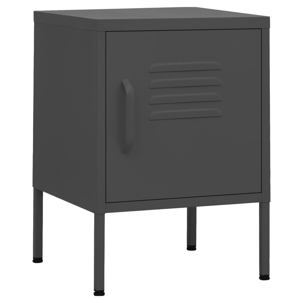 Yöpöydät 2 kpl antrasiitti 35x35x51 cm teräs - Sisustajankoti.fi