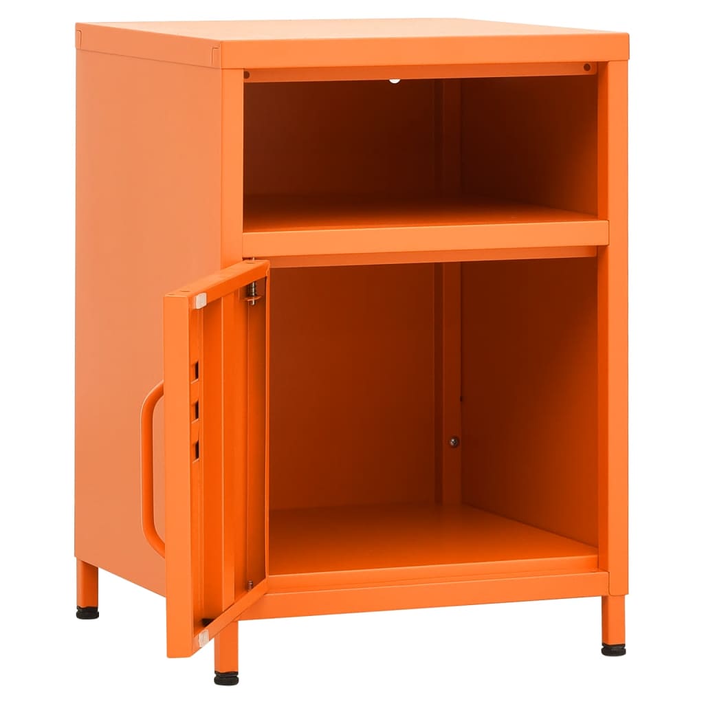 Yöpöydät 2 kpl oranssi 35x35x51 cm teräs - Sisustajankoti.fi