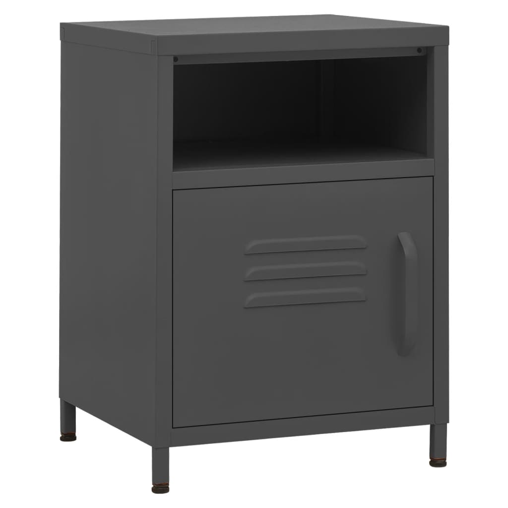 Yöpöydät 2 kpl antrasiitti 35x35x51 cm teräs - Sisustajankoti.fi