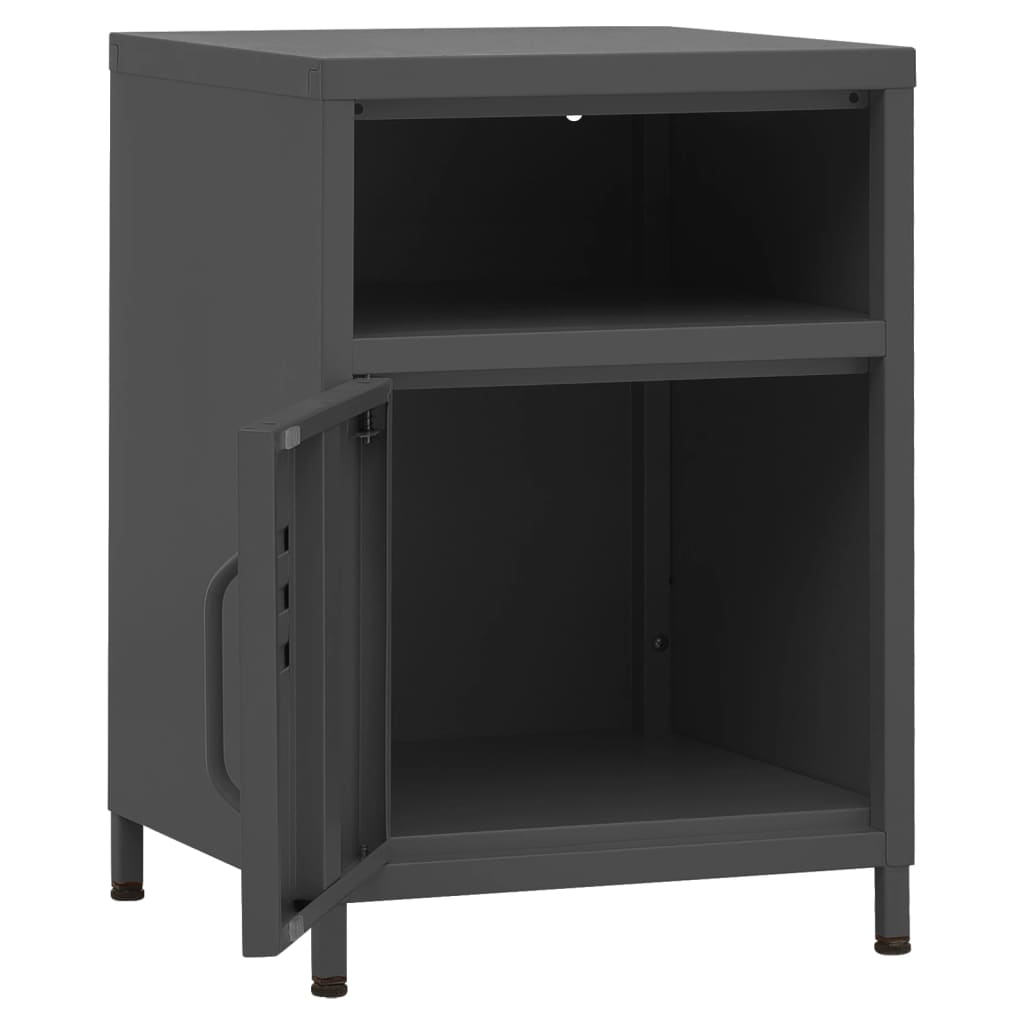 Yöpöydät 2 kpl antrasiitti 35x35x51 cm teräs - Sisustajankoti.fi