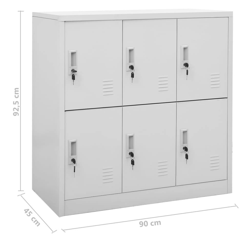 Pukukaapit 5 kpl vaaleanharmaa 90x45x92,5 cm teräs - Sisustajankoti.fi