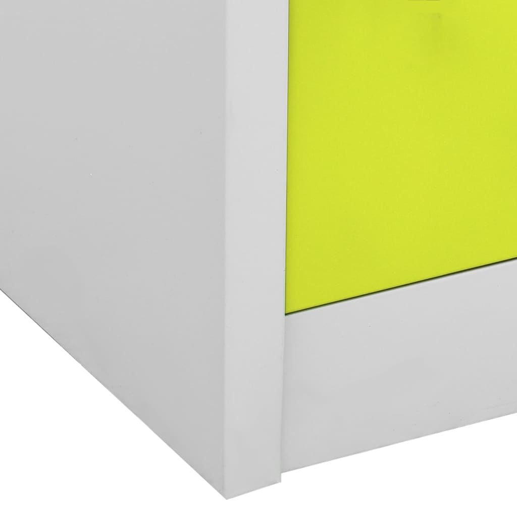 Pukukaapit 5 kpl vaaleanharmaa ja vihreä 90x45x92,5 cm teräs - Sisustajankoti.fi