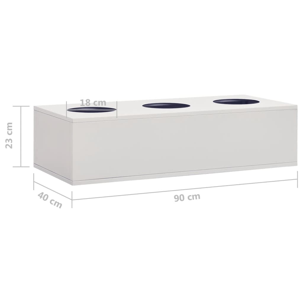 Toimistokaappi kukkalaatikolla vaaleanharmaa 90x40x113 cm teräs - Sisustajankoti.fi