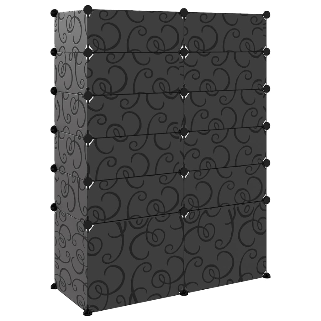 Kenkäteline musta 94x37x125 cm PP - Sisustajankoti.fi