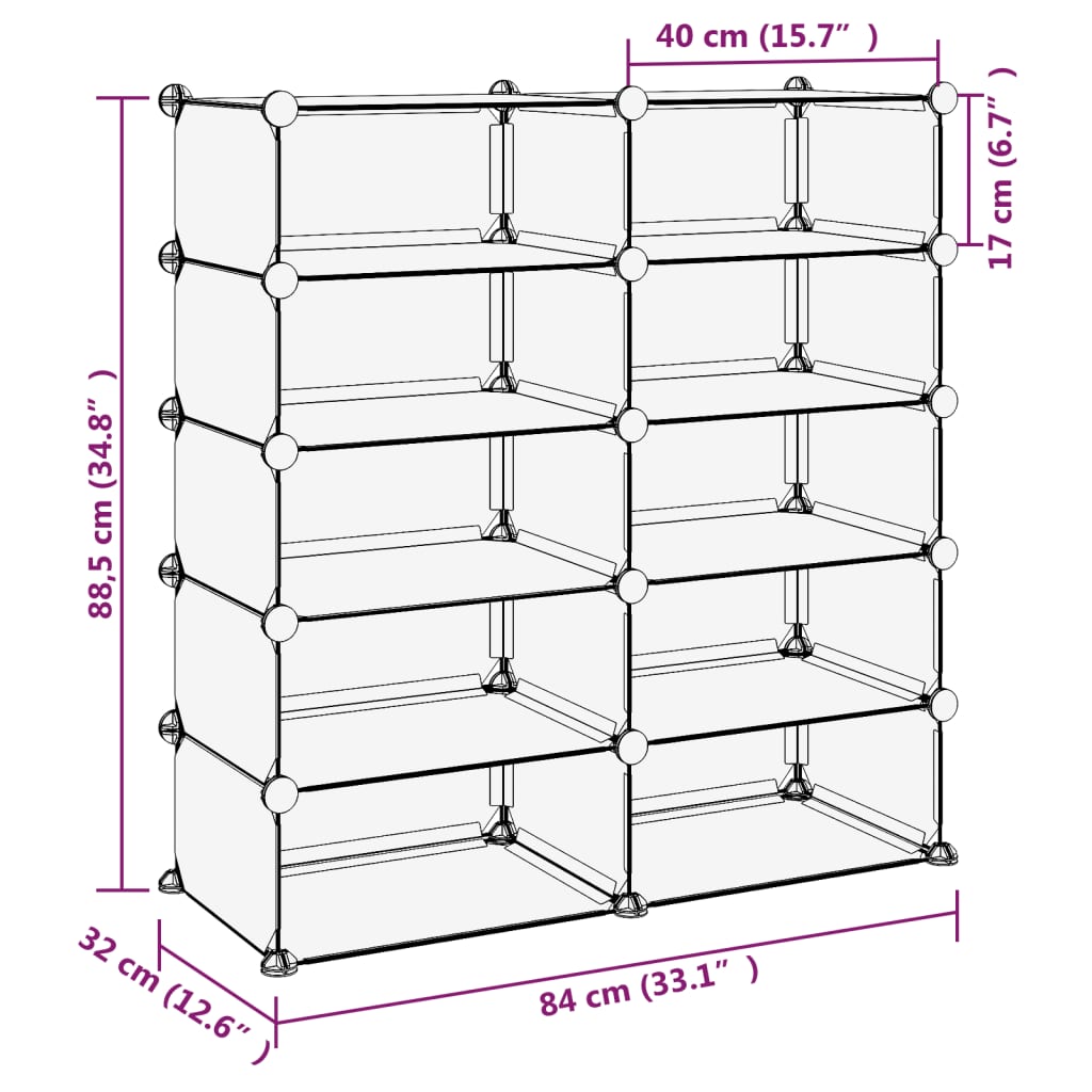 Kenkäteline läpinäkyvä 84x32x88,5 cm PP - Sisustajankoti.fi