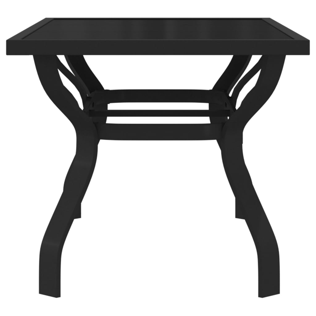 Puutarhapöytä musta 140x70x70 cm teräs ja lasi - Sisustajankoti.fi