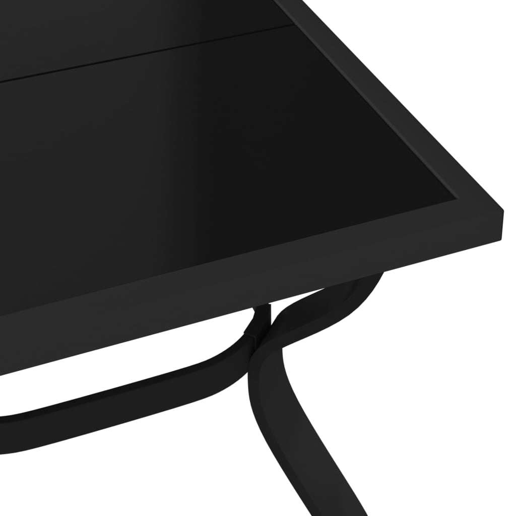 Puutarhapöytä musta 180x80x70 cm teräs ja lasi - Sisustajankoti.fi
