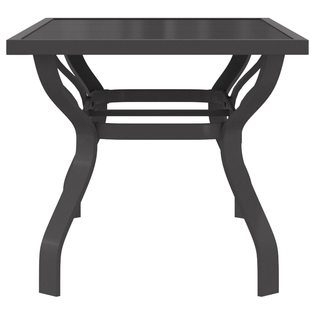 Puutarhapöytä harmaa ja musta 140x70x70 cm teräs ja lasi - Sisustajankoti.fi
