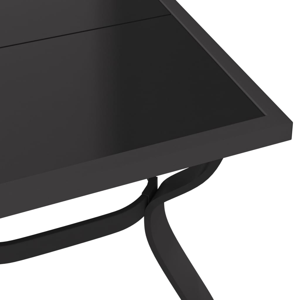 Puutarhapöytä harmaa ja musta 180x80x70 cm teräs ja lasi - Sisustajankoti.fi