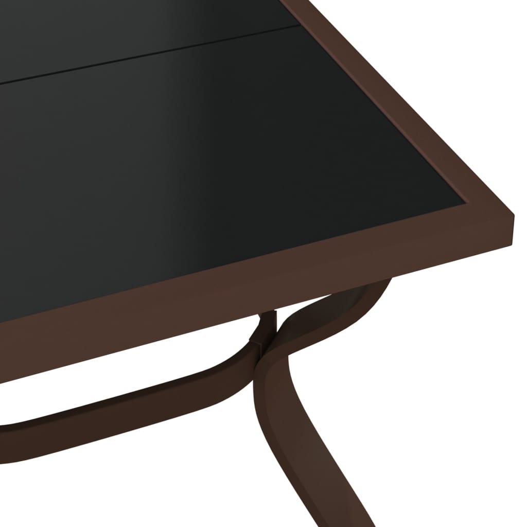 Puutarhapöytä ruskea ja musta 180x80x70 cm teräs ja lasi - Sisustajankoti.fi