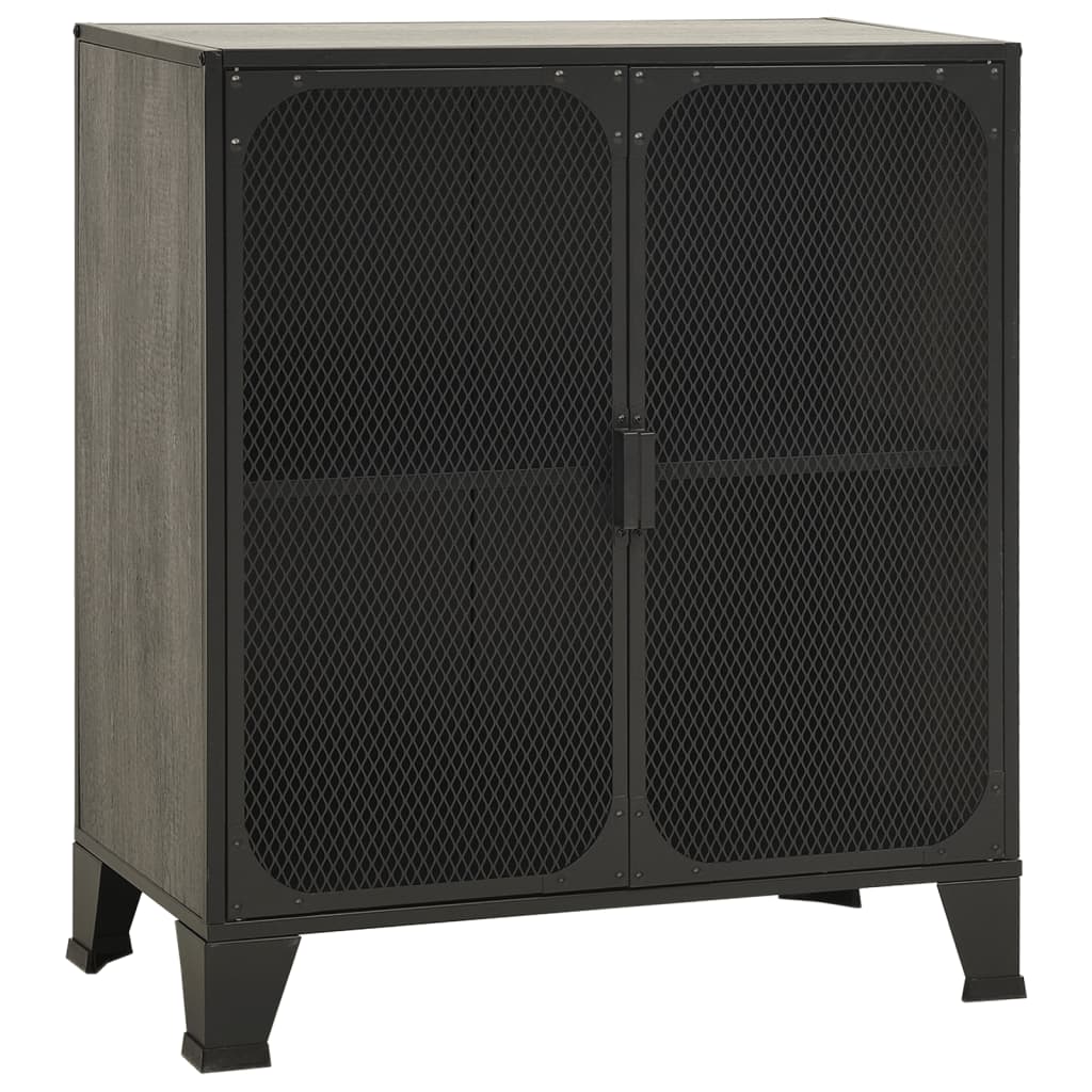 Säilytyskaapit 2 kpl harmaa 72x36x82 cm metalli ja MDF - Sisustajankoti.fi
