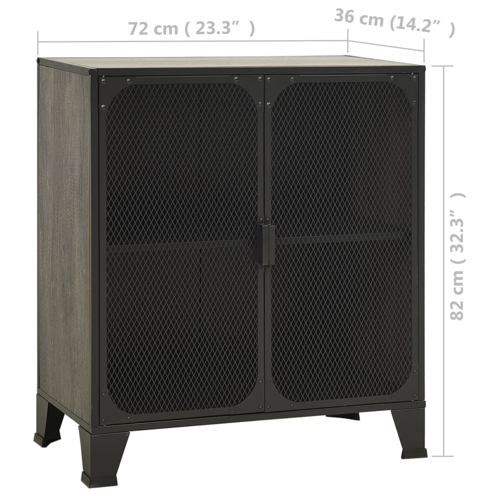 Säilytyskaapit 2 kpl harmaa 72x36x82 cm metalli ja MDF - Sisustajankoti.fi