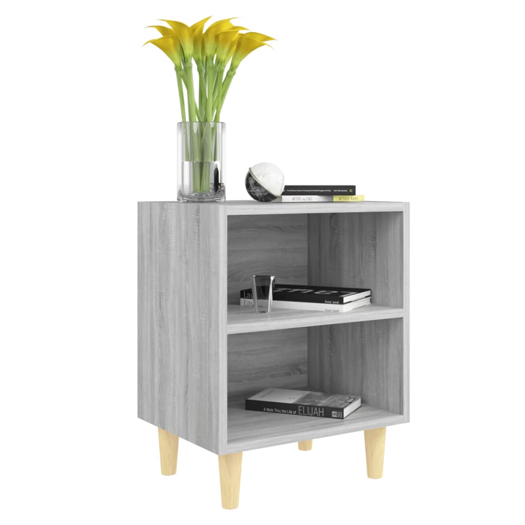 Yöpöydät täyspuujaloilla 2 kpl harmaa Sonoma 40x30x50 cm - Sisustajankoti.fi