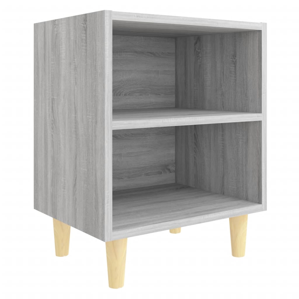 Yöpöydät täyspuujaloilla 2 kpl harmaa Sonoma 40x30x50 cm - Sisustajankoti.fi