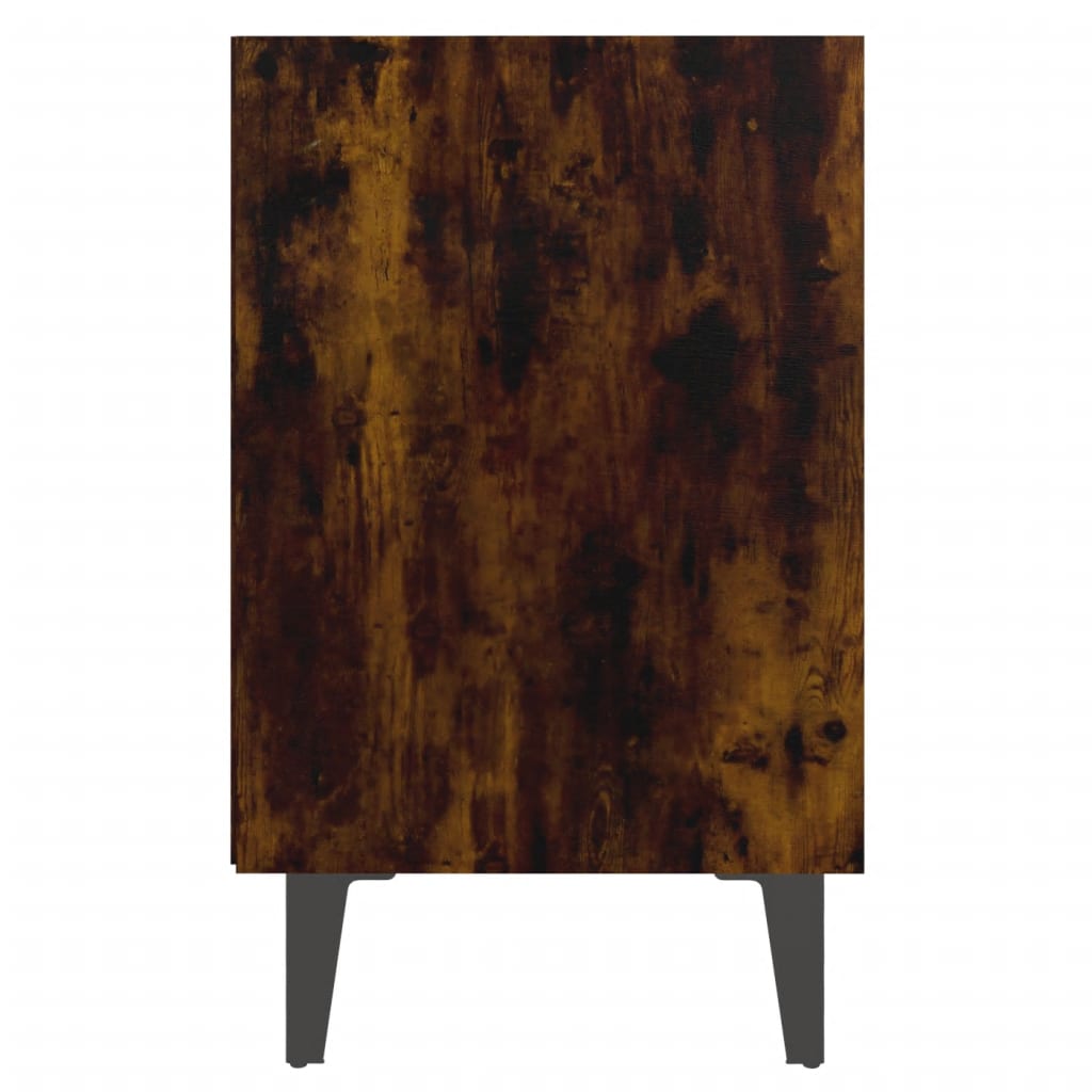 Yöpöydät metallijaloilla 2 kpl savutammi 40x30x50 cm - Sisustajankoti.fi