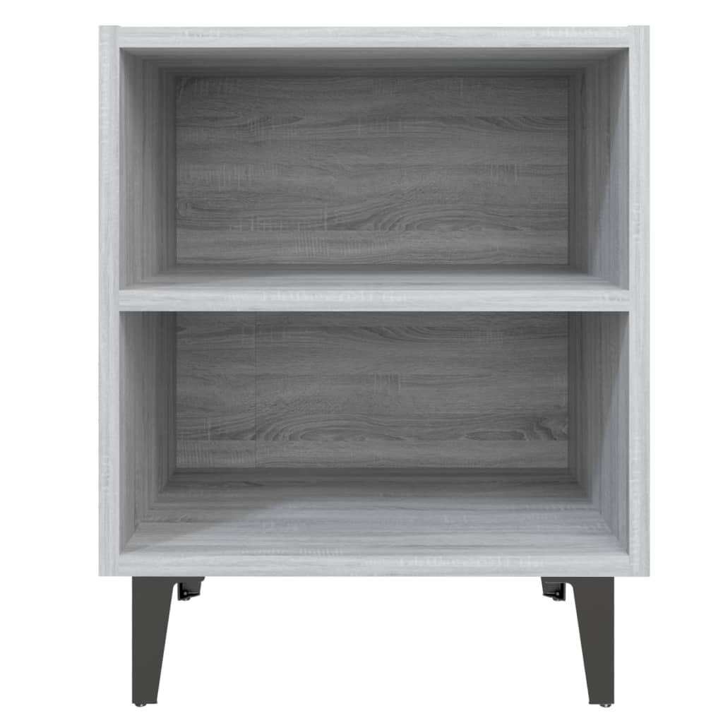 Yöpöydät metallijaloilla 2 kpl harmaa Sonoma 40x30x50 cm - Sisustajankoti.fi