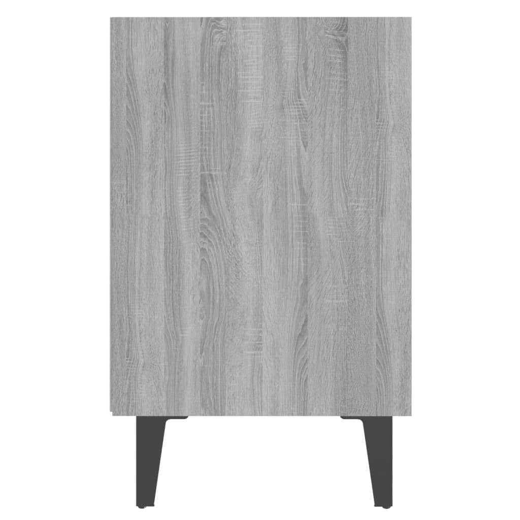 Yöpöydät metallijaloilla 2 kpl harmaa Sonoma 40x30x50 cm - Sisustajankoti.fi